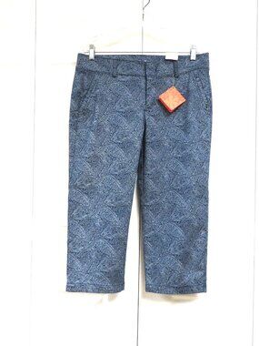 Dockers Blue Paisley Cotton Blend Capri Pants Size 8